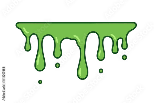 Green slime dripping with outline and shadow