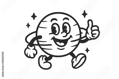 Retro Cartoon Planet Giving Thumbs Up