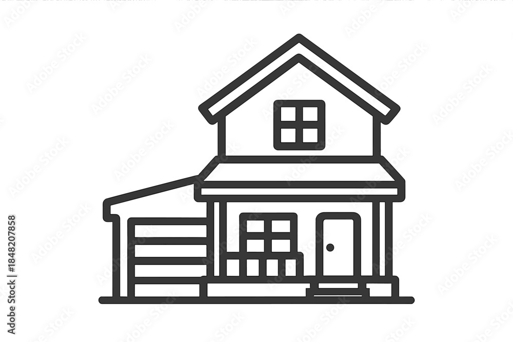 Naklejka premium House and Garage Icon