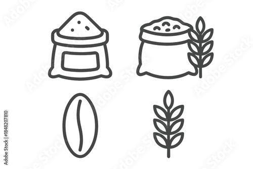Grain and Bean Icon Set