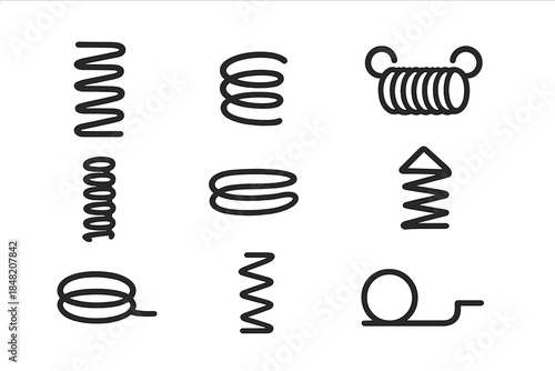 Set of various springs icons