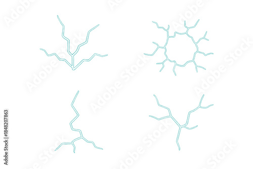 Abstract Lightning Cracks on Gray Background