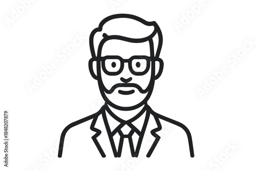 Icon of a man with glasses and mustache