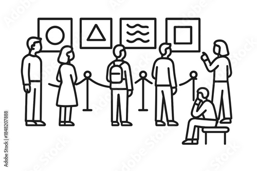 People viewing art in a gallery