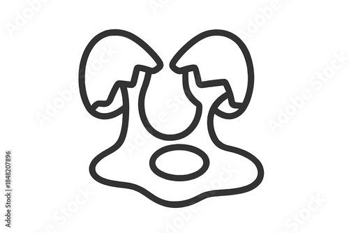 Abstract cracked egg with yolk outline