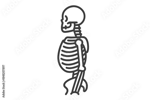 Skeleton outline against a gradient background