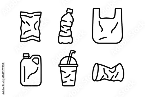Recycling Icons - Plastic Waste