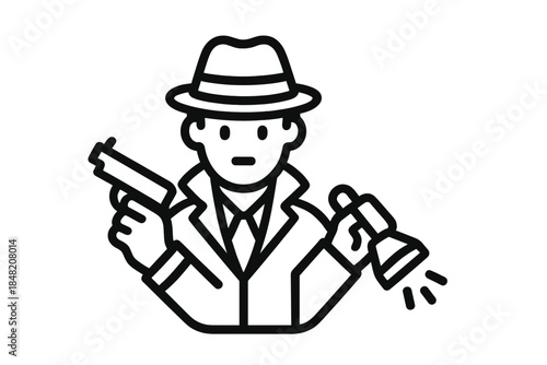 Spy with Gun and Flashlight