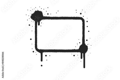 Graffiti frame with drips on dark background
