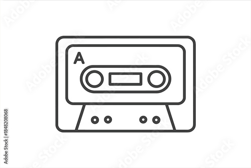 Cassette tape outline with a soft gradient background