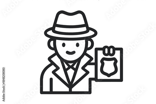 Detective with badge icon