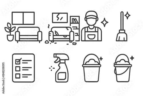 Cleaning service icons collection
