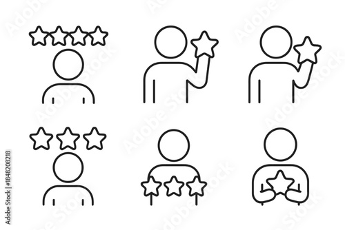 Customer review icons with stars