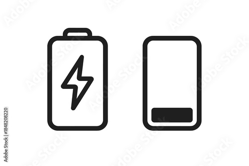 Battery icons for charging and low power