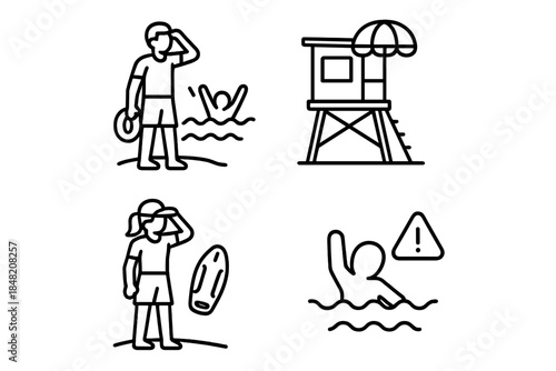 Lifeguard icons on dark background