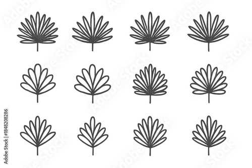 Pattern of stylized palm leaves in a grid