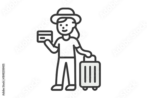 Person with credit card and suitcase