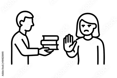 Person Refusing to Accept Books