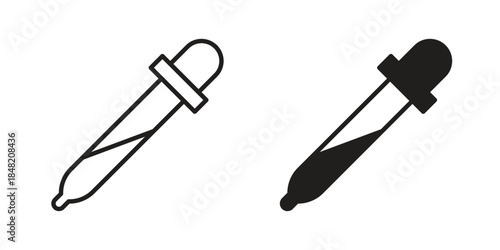 Eye dropper icons. Minimal logo design element, vector illustration.