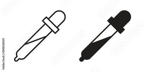 Eye dropper icons. Minimal logo design element, vector illustration.