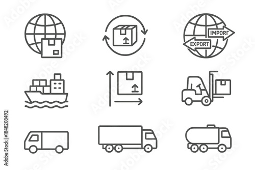 Logistics and Shipping Icon Set
