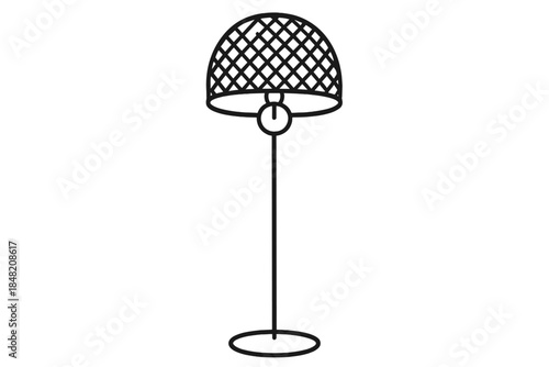 Minimalist Floor Lamp Silhouette on Gradient Background