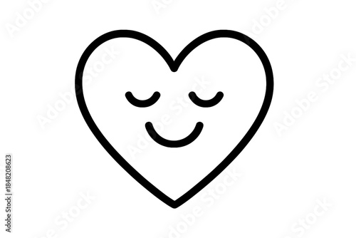 Happy Heart Emoji with Closed Eyes
