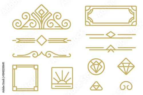 Gold Art Deco Decorative Elements