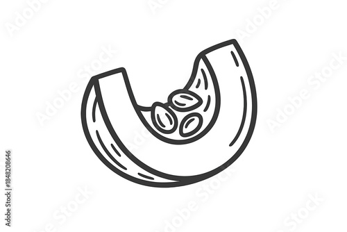 Slice of pumpkin with seeds icon