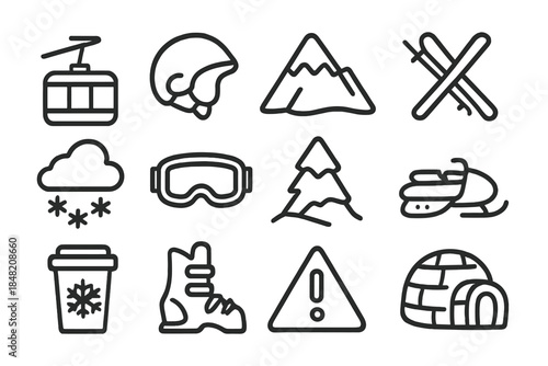Winter Sports Icons Set