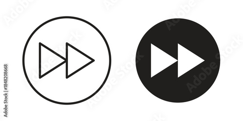 Fast forward icons. Minimal logo design element, vector illustration.