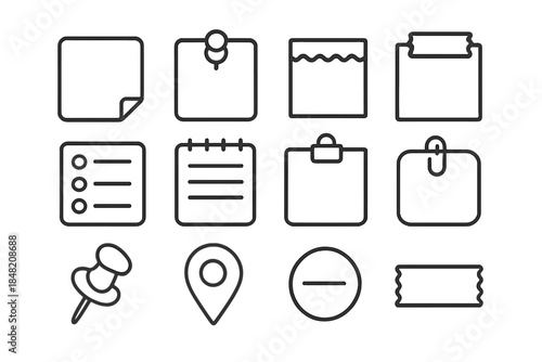 Set of note and reminder icons
