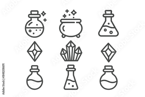 Mystical Alchemy Symbols on Dark Gradient Background