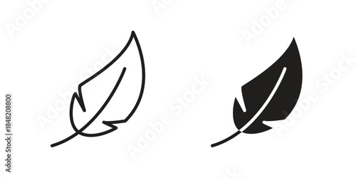 Feather icons. Minimal logo design element, vector illustration.