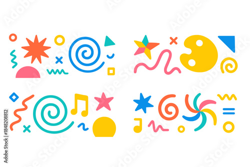 Abstract Neon Geometric Shapes Background