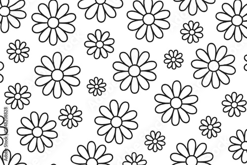 Retro Daisy Pattern Background