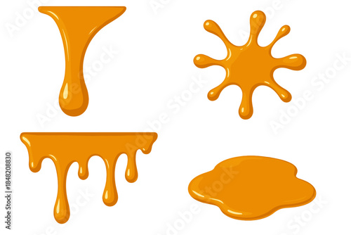 Dripping honey or syrup on a dark background