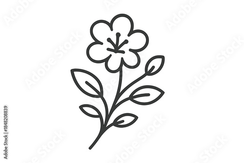 Stylized flower outline on a gradient background