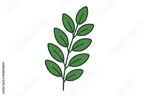 Green leaf branch with soft gradient background