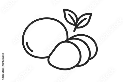 Orange fruit slices with leaves icon