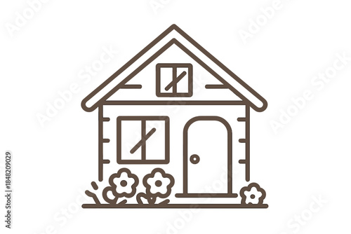 Icon of a small house with flowers