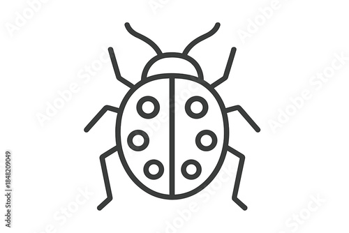 Ladybug line art icon on a dark background
