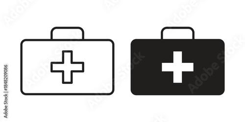 First aid icons. Minimal logo design element, vector illustration.