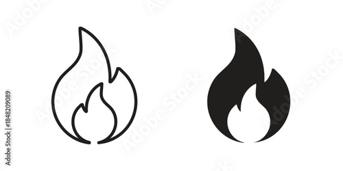 Fire icons. Minimal logo design element, vector illustration.