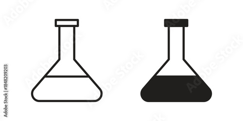 Flask icons. Minimal logo design element, vector illustration.