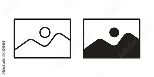 Gallery icons. Minimal logo design element, vector illustration.