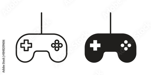 Gamepad icons. Minimal logo design element, vector illustration.