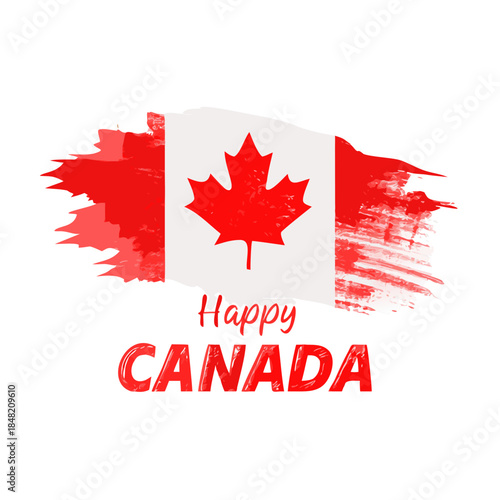 Canada Happy Civic holiday. Abstract grunge brushed Canada flag.