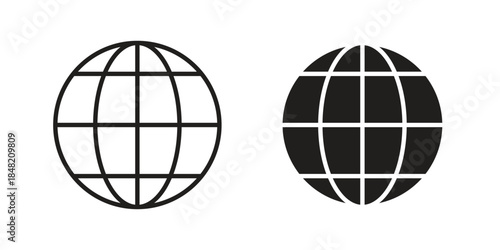 Globe icons. Minimal logo design element, vector illustration.