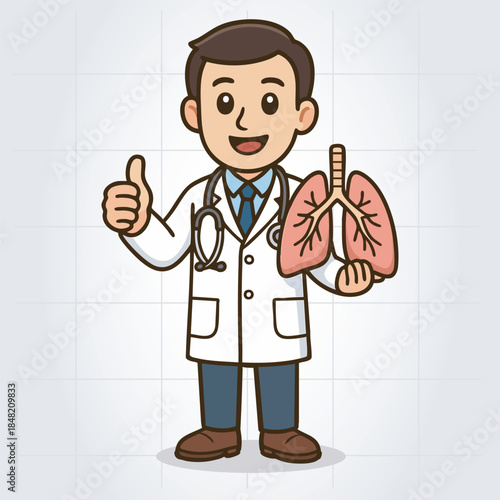 Doctor Cartoon Character Mascot Vector Template